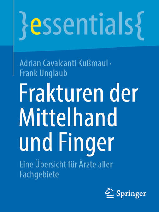 Title details for Frakturen der Mittelhand und Finger by Adrian Cavalcanti Kußmaul - Available